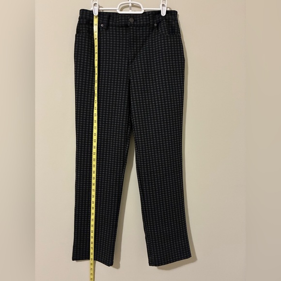 Gloria Vanderbilt Amanda Pants Trousers Stretch Black and Gray Plaid Size 8 - Picture 3 of 11